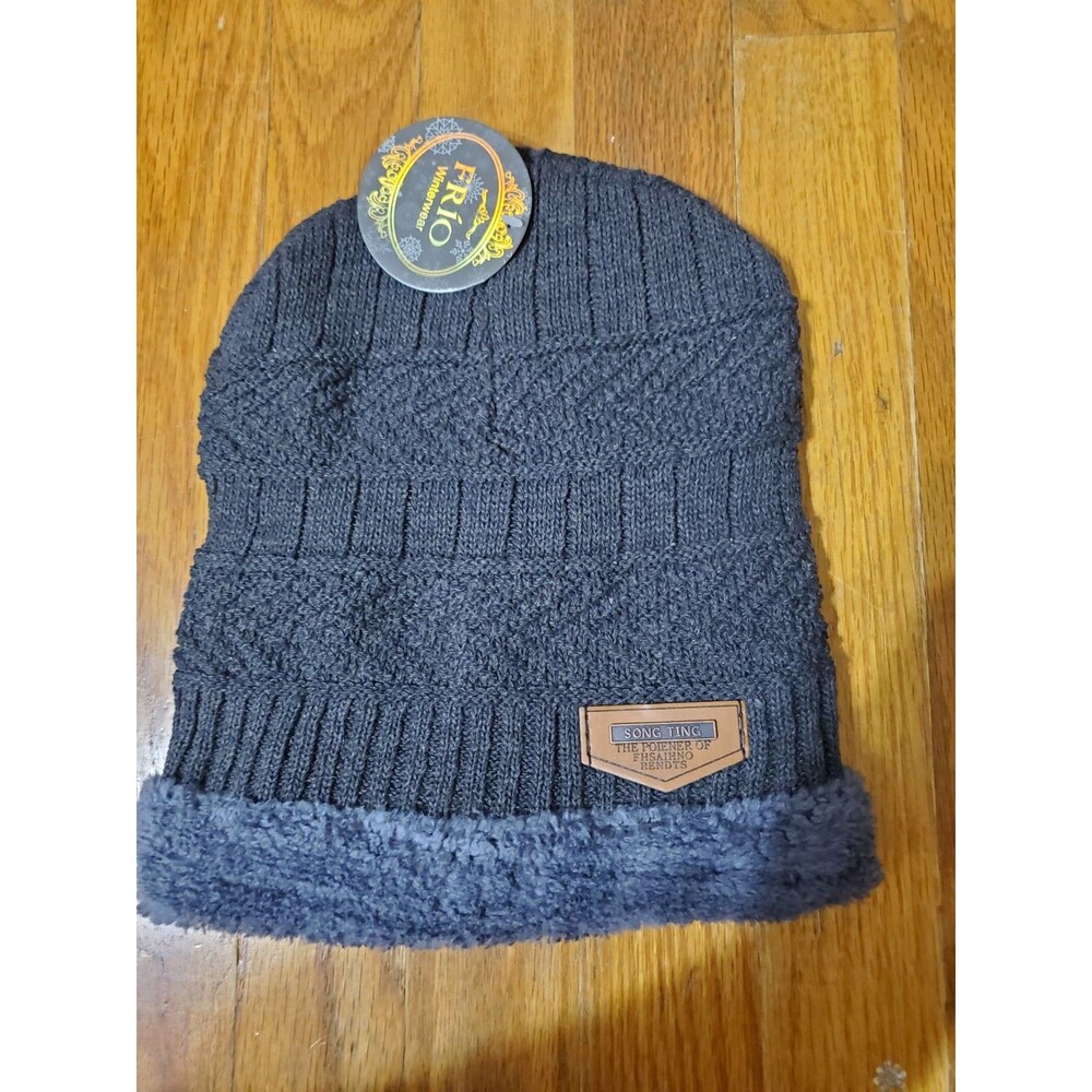 SONG TING The Pioneer of Fashion Trends Unisex Blue Beanie Winter Knit